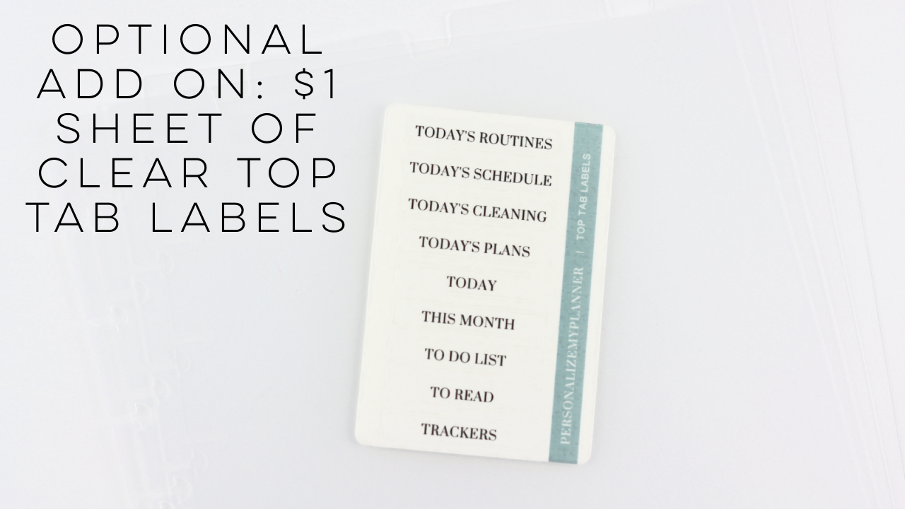 Top Tab Dividers, 4 Clear Dividers, Blank Tabs, Minimalist Discbound, Classic Size, Happy Planner dividers, disc bound frosted top tabs