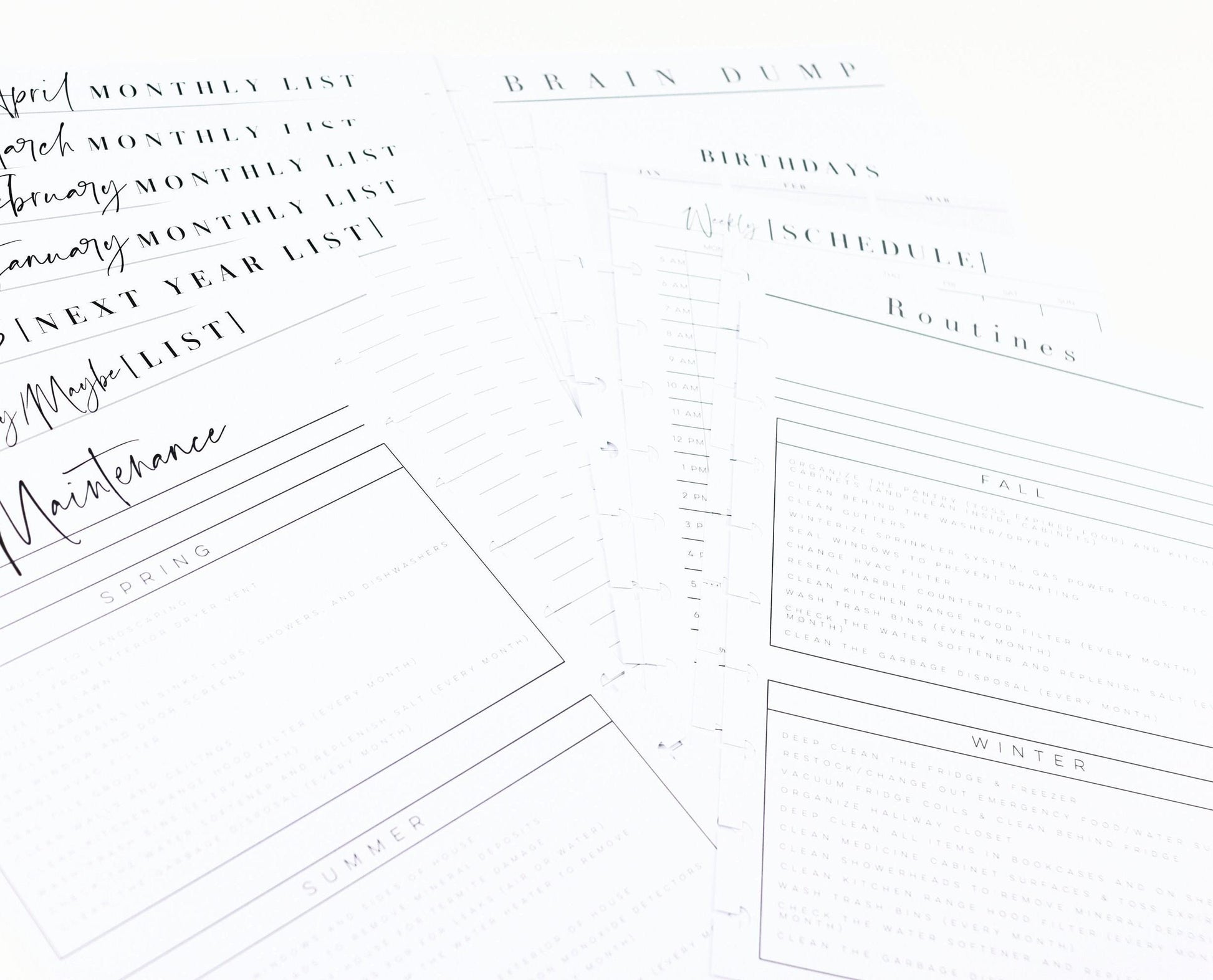 Planner Essentials Extension Pack, 22 Printed Pages, Classic Happy Planner, Someday Maybe, Routines, Home Maintenance, Pre-punched, Disc