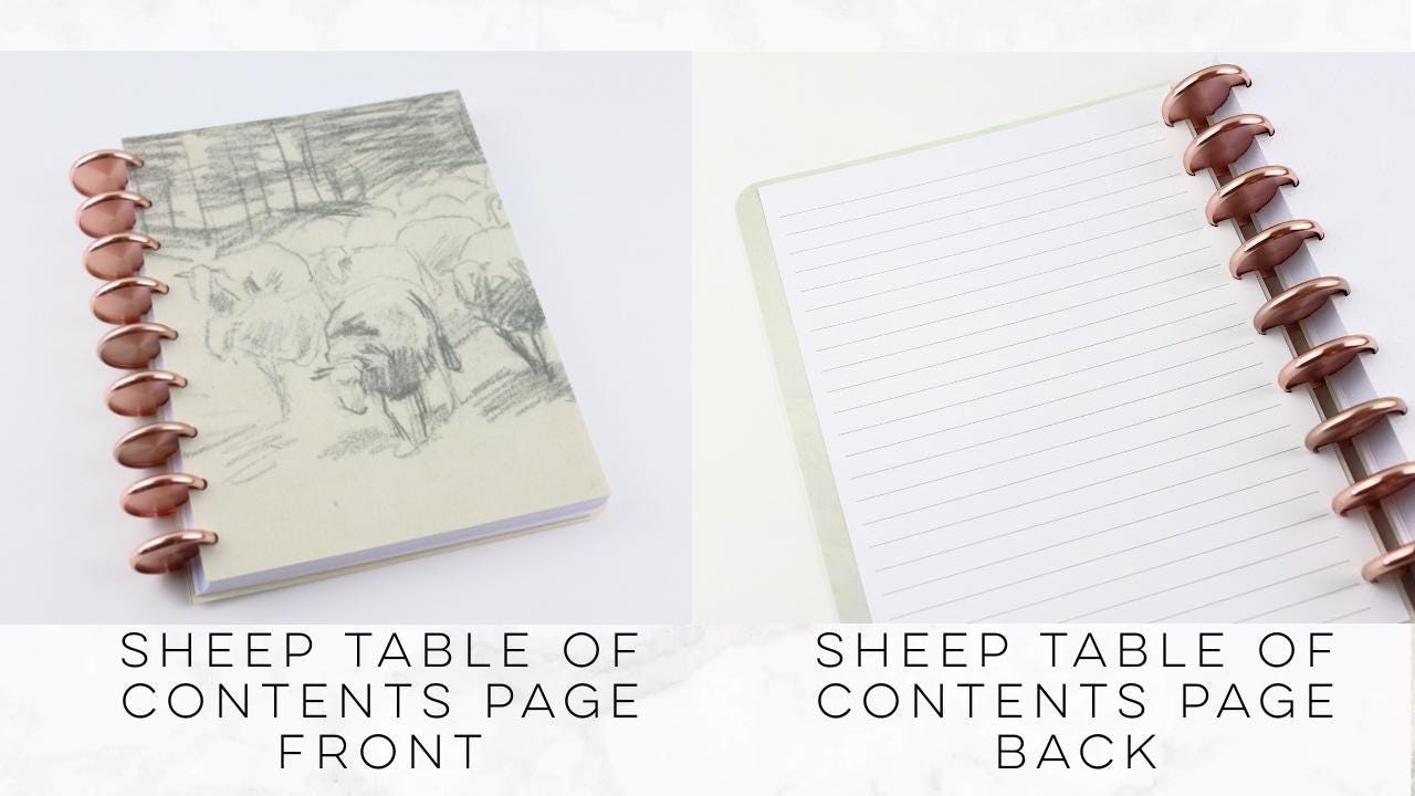 Deluxe Dot Grid Notebook, Rose Gold, Copper, Gold Discs, Misty Landscape, Book Notes, Bullet Journal, Reading Journal, Classic Happy Planner