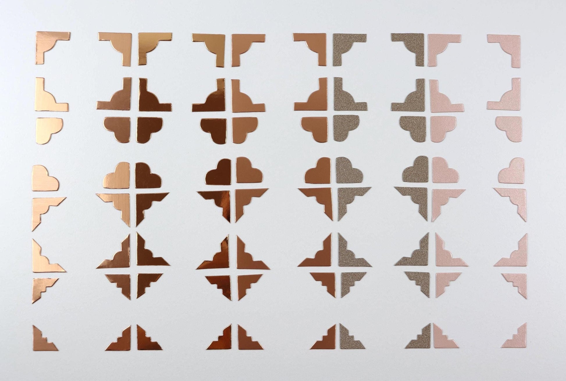 80 Photo Corner Die Cuts, Acid Free, Junk Journal Picture Frames, Copper, Rose Gold, Memory Keeping, Scrapbooking, Faith Journal, War Binder