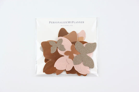 15 Butterfly Die Cuts, Acid Free, Junk Journal Picture Frames, Copper, Rose Gold, Memory Keeping, Scrapbooking, Faith Journal, War Binder