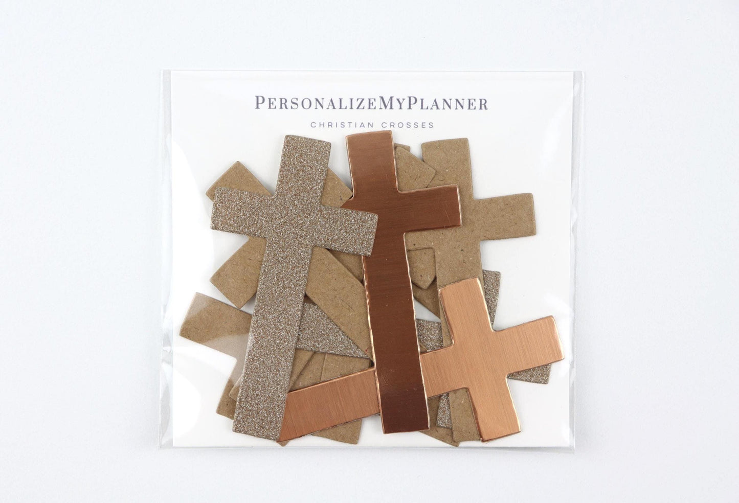 10 Christian Crosses, Die Cuts, Junk Journal, Copper, Rose Gold, Kraft, Memory Keeping, Scrapbooking, Faith Journal, War Binder