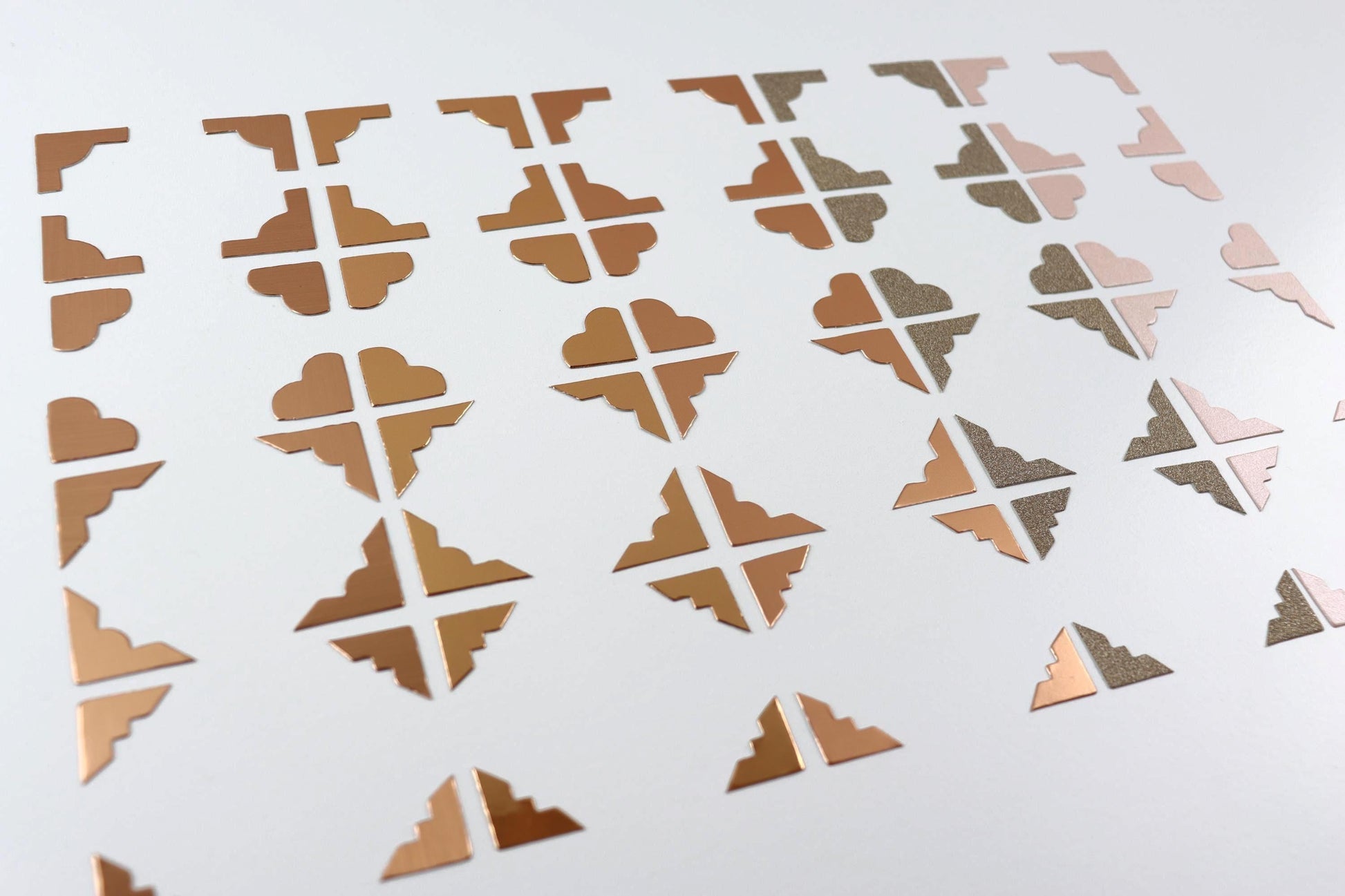 80 Photo Corner Die Cuts, Acid Free, Junk Journal Picture Frames, Copper, Rose Gold, Memory Keeping, Scrapbooking, Faith Journal, War Binder