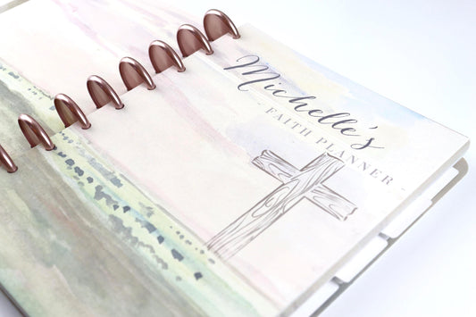 Personalized 2026 Faith Planner, Copper, Gold, Frosted, or Rose Gold Discs, Deluxe, Bible Study, Christian, War Binder, Faith Journal