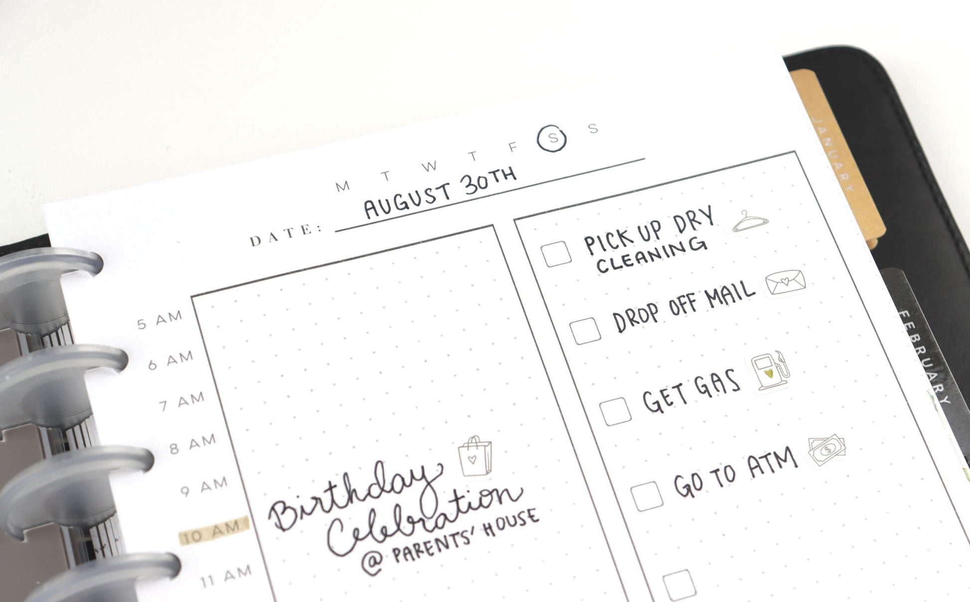 Printed Daily Happy Planner Pages, 40 Double-sided Pages, Daily Sheets, a5 planner inserts, Minimalist Discbound Planner Pages