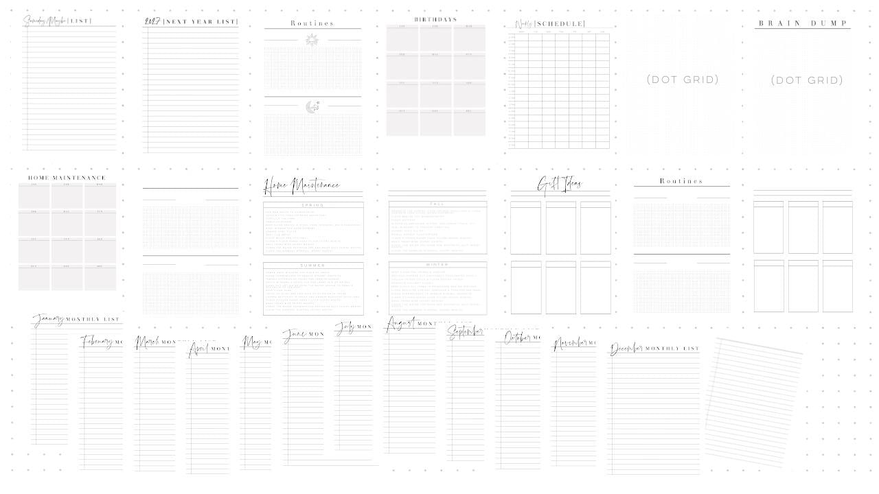 Planner Essentials Extension Pack, 22 Printed Pages, Classic Happy Planner, Someday Maybe, Routines, Home Maintenance, Pre-punched, Disc