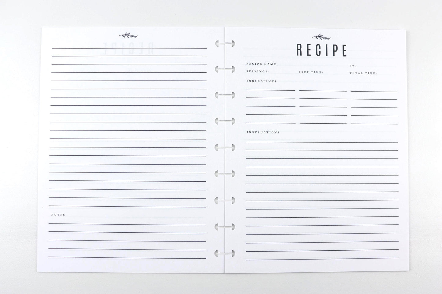 11 Long Recipe Pages, 11 Recipes, Recipe Journal, Meal Planner, Recipe Book, Cook Book Binder, Classic Happy Planner, Gift, Birthday, Wife