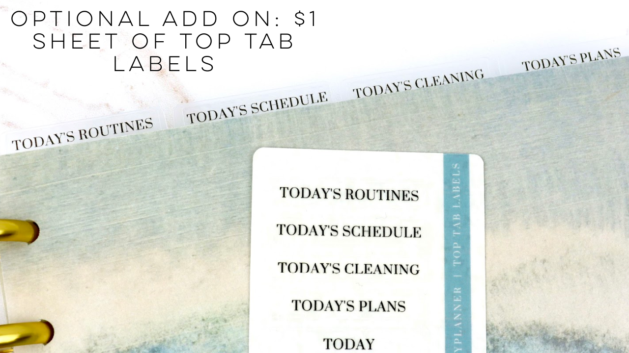 Top Tab Dividers, 4 Clear Dividers, Blank Tabs, Minimalist Discbound, Classic Size, Happy Planner dividers, disc bound frosted top tabs