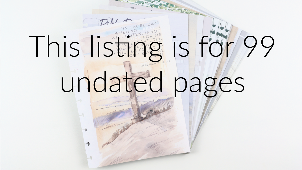 Faith Journal, 99 Printed Pages, Classic Happy Planner, Bible Study, Prayer Journal, Planner inserts, Pre-punched, Disc, War Binder Sheets