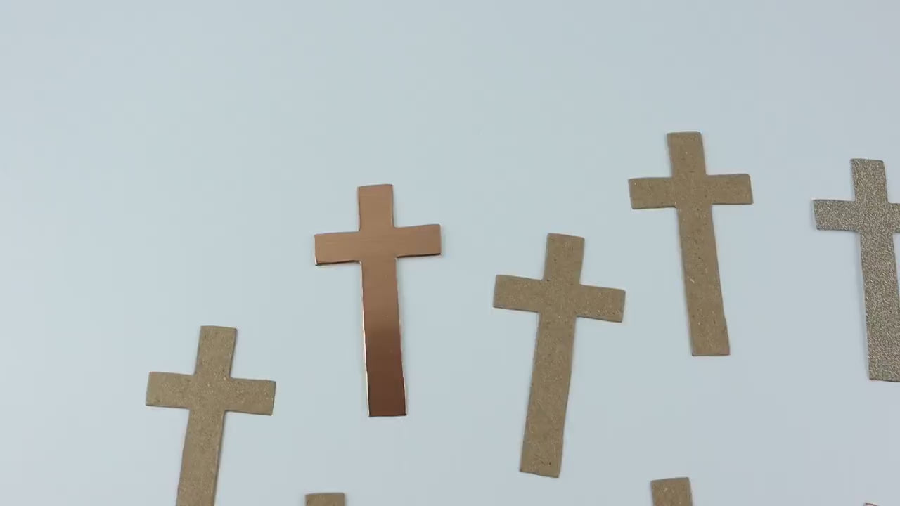 10 Christian Crosses, Die Cuts, Junk Journal, Copper, Rose Gold, Kraft, Memory Keeping, Scrapbooking, Faith Journal, War Binder