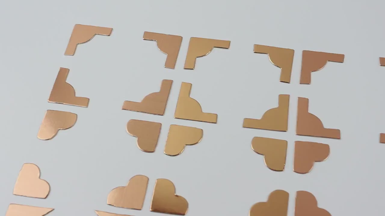 80 Photo Corner Die Cuts, Acid Free, Junk Journal Picture Frames, Copper, Rose Gold, Memory Keeping, Scrapbooking, Faith Journal, War Binder