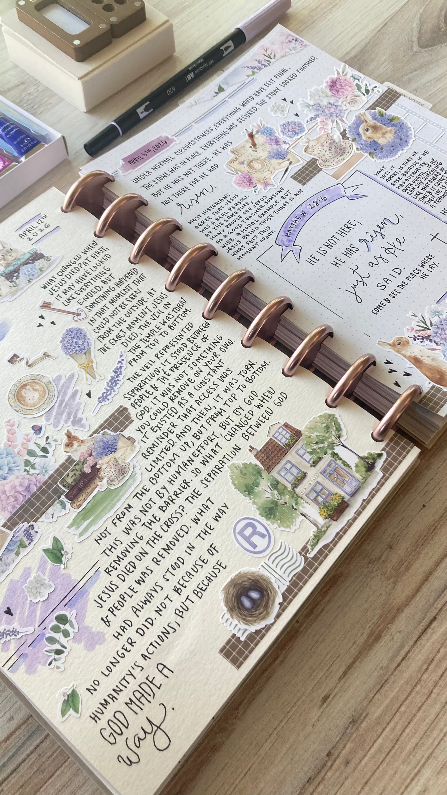 Bunny Cafe - Journaling Sticker Kit | LOW INVENTORY | planner stickers by Hello Petite Paper