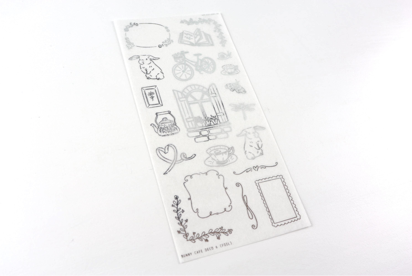 Bunny Cafe - Deco stickers (FOILED deco) | LOW INVENTORY | hand-drawn planner stickers by Hello Petite Paper