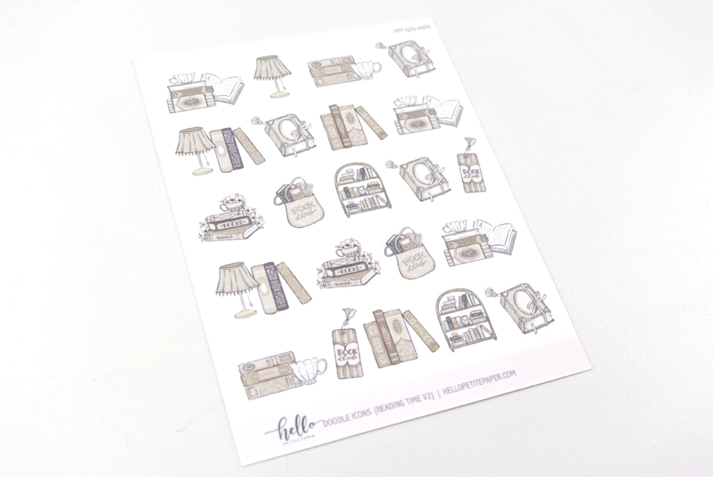 Books / Reading Time Doodle Icon Functional Stickers | LOW INVENTORY | hand-drawn planner stickers by Hello Petite Paper