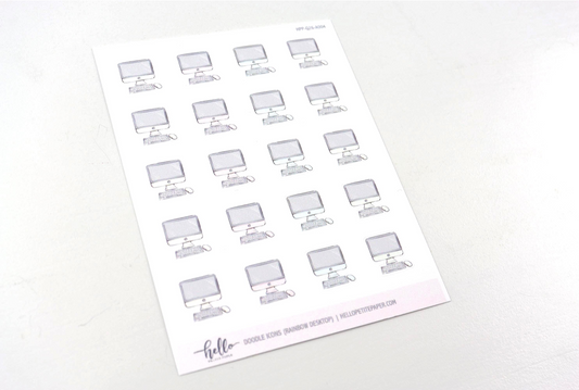 Desktop Doodle Icon Functional Stickers | LOW INVENTORY | hand-drawn planner stickers by Hello Petite Paper