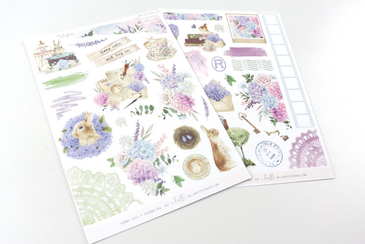 Bunny Cafe - Journaling Sticker Kit | LOW INVENTORY | planner stickers by Hello Petite Paper
