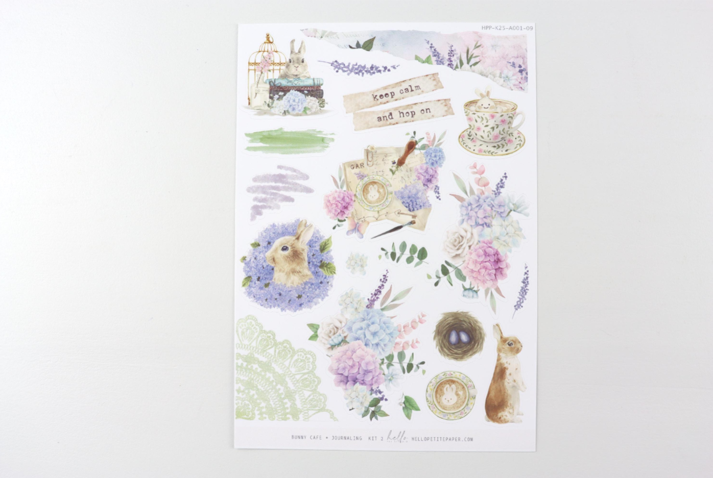 Bunny Cafe - Journaling Sticker Kit | LOW INVENTORY | planner stickers by Hello Petite Paper