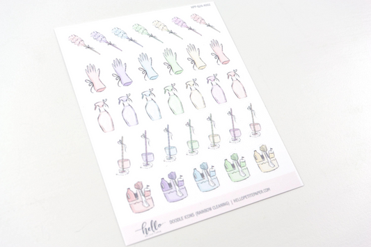 Cleaning Doodle Icon Functional Stickers | LOW INVENTORY | hand-drawn planner stickers by Hello Petite Paper