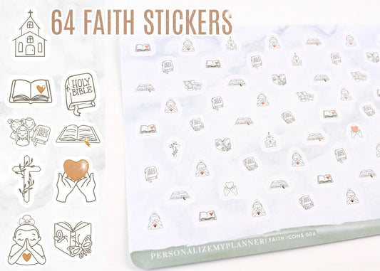 ROSE GOLD, Faith Planner Stickers, Bible Journaling, Church, Bible Study, Christian a5 planner, Happy Planner printed, Biblestudy gift