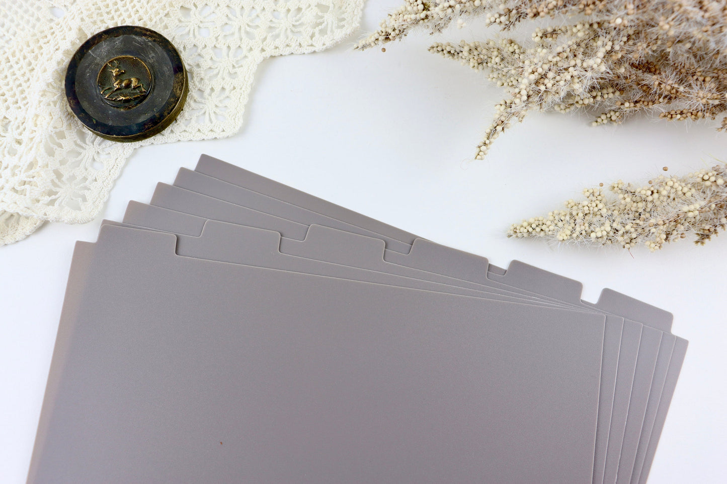 Happy Planner Dividers, 6 Clear or Gray Dividers, Blank Side Tabs, Minimalist Discbound, minimalistplanner, disc, pre-punched plastic, Classic Size