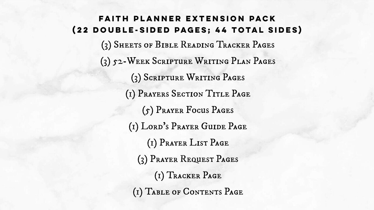 Faith Planner Extension Pack, Faith Journal, 22 Printed Pages, Classic Happy Planner, Bible Study, Prayer, Pre-punched, Disc, War Binder