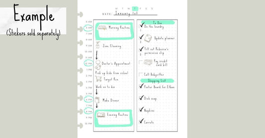 Printed Daily Happy Planner Pages, 40 Double-sided Pages, Daily Sheets, a5 planner inserts, Minimalist Discbound Planner Pages