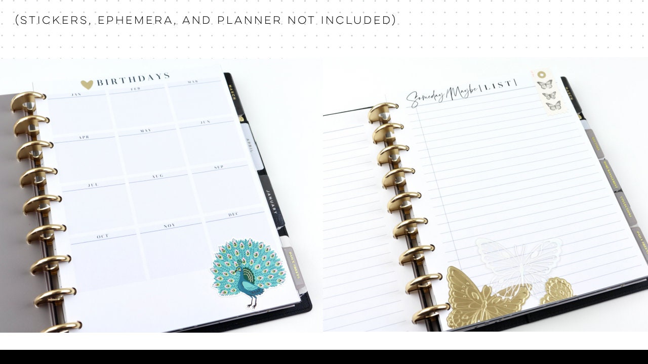 Planner Essentials Extension Pack, 22 Printed Pages, Classic Happy Planner, Someday Maybe, Routines, Home Maintenance, Pre-punched, Disc