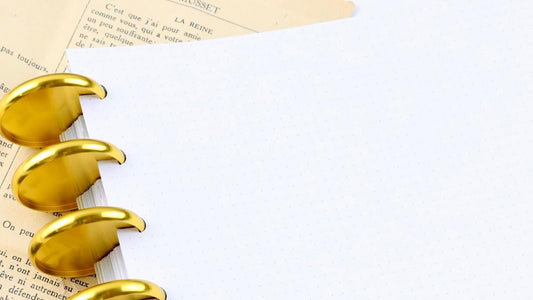 Deluxe Dot Grid Notebook, Rose Gold, Copper, Gold Discs, Misty Landscape, Book Notes, Bullet Journal, Reading Journal, Classic Happy Planner