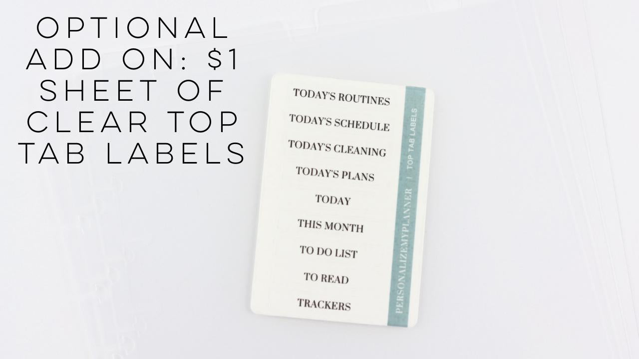 Planner Bookmark, Page Keeper, Blank Tab, Minimalist Discbound, Classic Size, Happy Planner, Disc bound, Frosted Top Tab Divider Labels