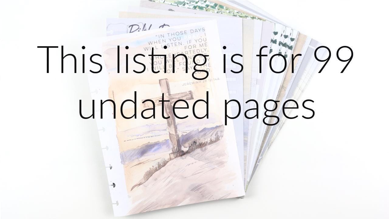 Faith Journal, 99 Printed Pages, Classic Happy Planner, Bible Study, Prayer Journal, Planner inserts, Pre-punched, Disc, War Binder Sheets