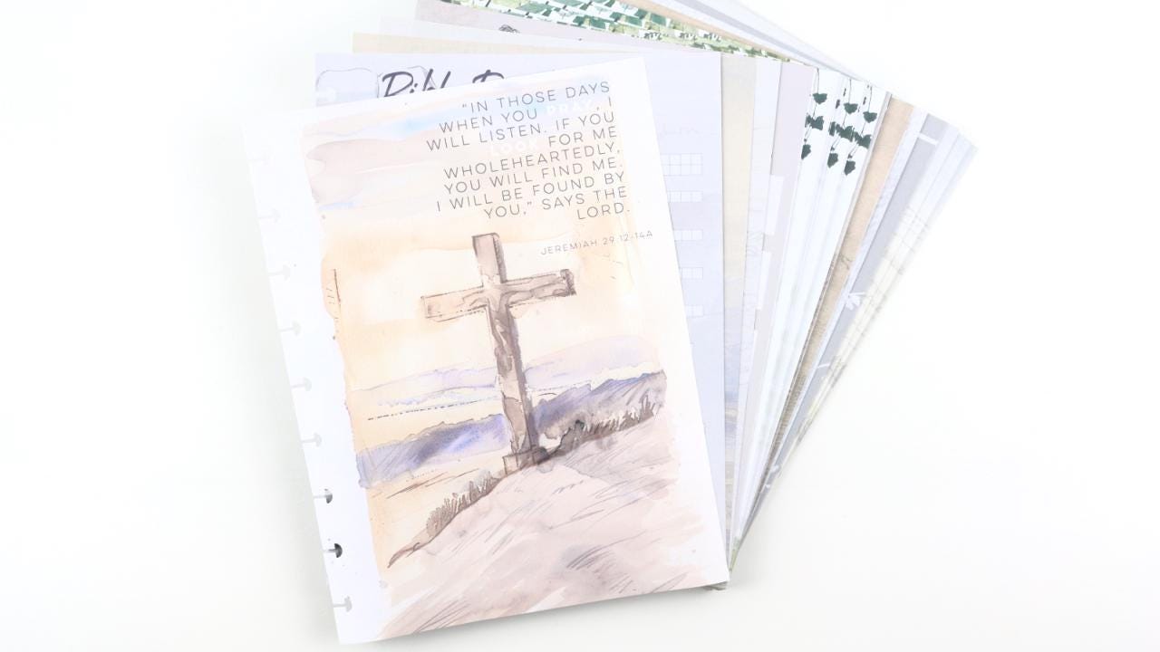 Faith Journal, 99 Printed Pages, Classic Happy Planner, Bible Study, Prayer Journal, Planner inserts, Pre-punched, Disc, War Binder Sheets