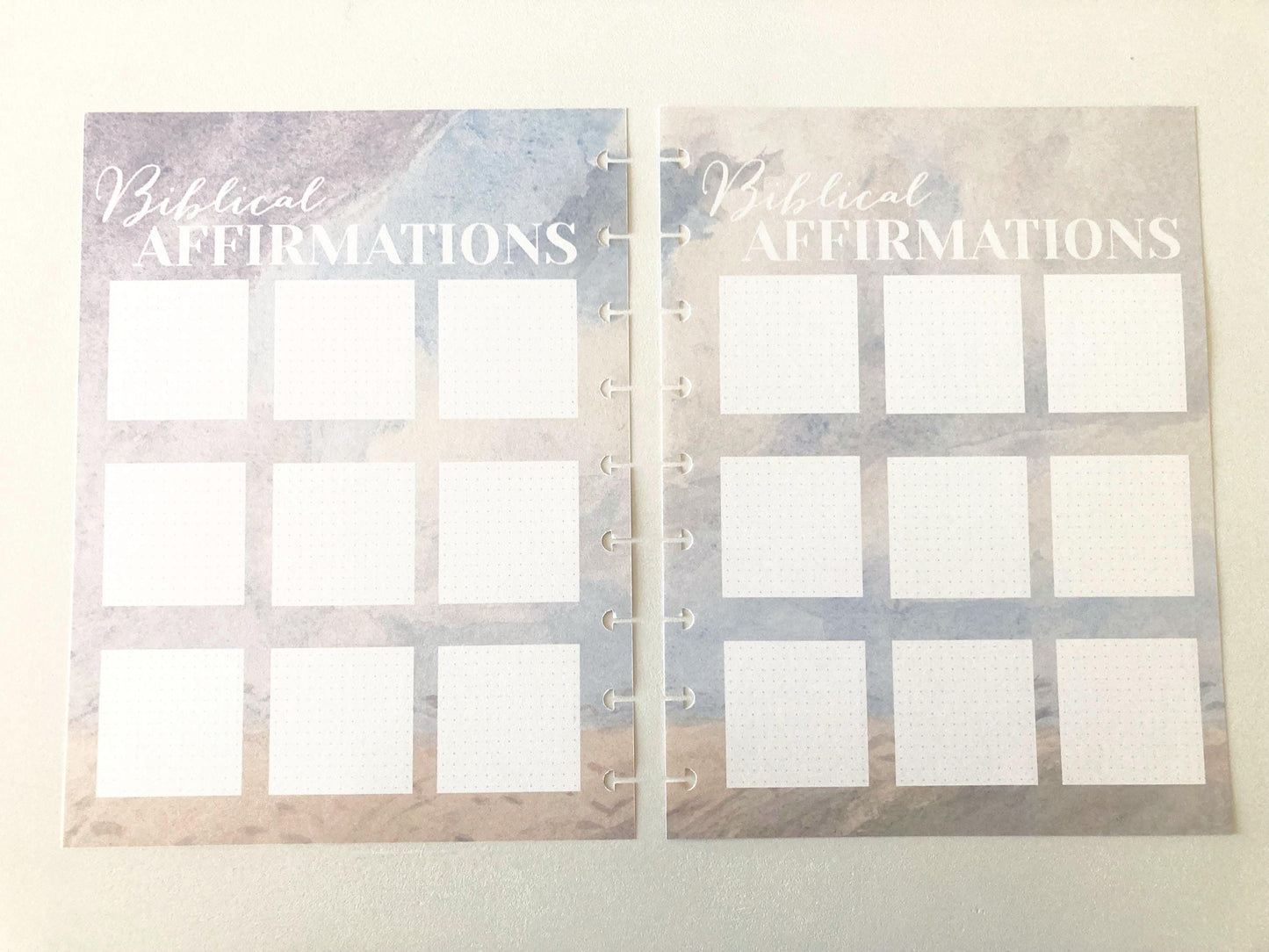 Biblical Affirmations Extension Pack, Faith Journal, 11 Printed Pages, Classic Happy Planner Size, Disc, War Binder, 198 Boxes