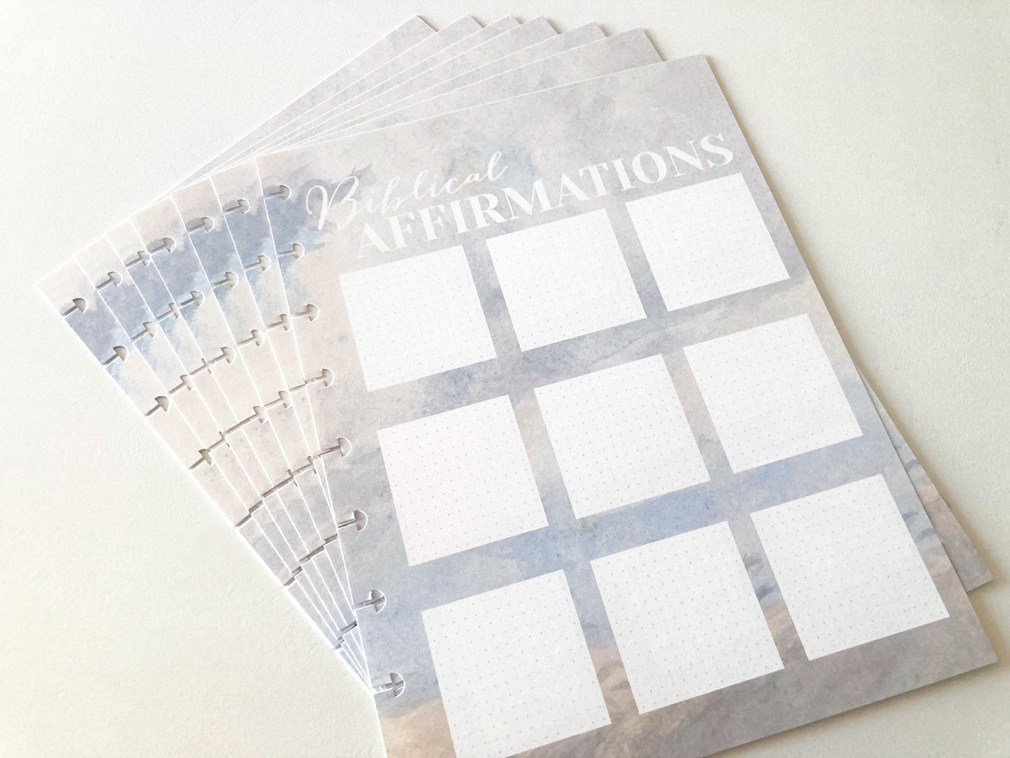 Biblical Affirmations Extension Pack, Faith Journal, 11 Printed Pages, Classic Happy Planner Size, Disc, War Binder, 198 Boxes