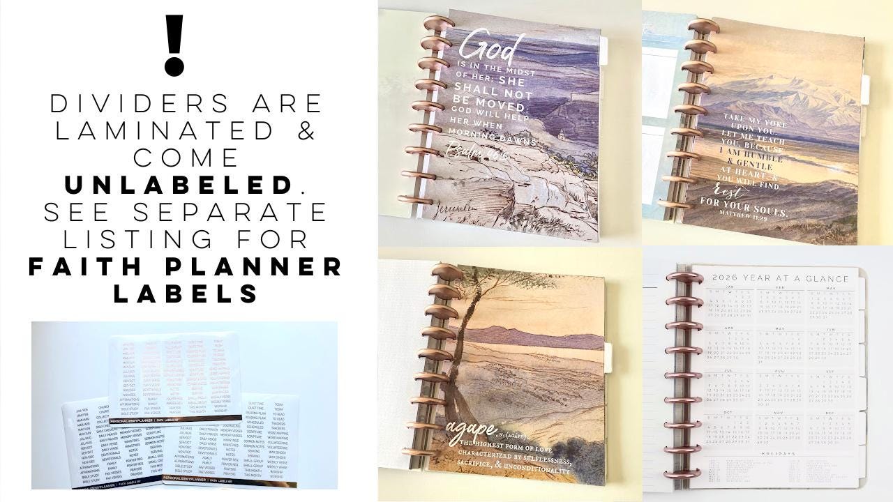 2025 Faith Planner, Copper, Gold, Frosted, or Rose Gold Discs, Deluxe, Bible Study, Christian Planner, War Binder, Faith Journal