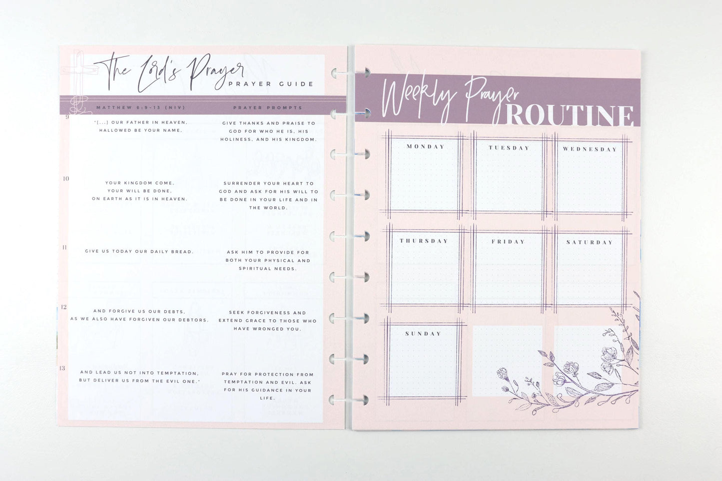 Prayer Journal Extension Pack, 15 Printed Pages, Classic Happy Planner, Prayer Requests, Bible Verses, Faith, Pre-punched, Disc, War Binder