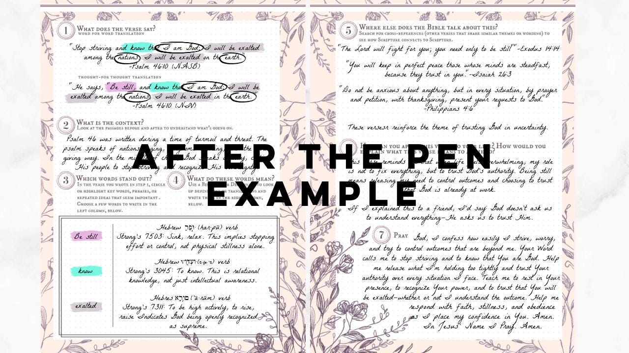 Verse Mapping Beginner Extension Pack, Faith Journal, 22 Printed Pages, Classic Happy Planner, Bible Study, Prayer, Disc, War Binder