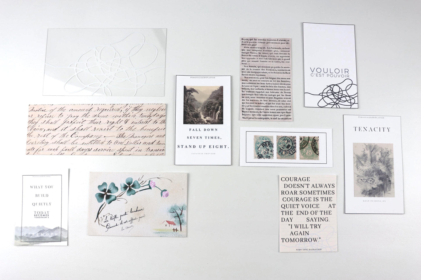Limited Edition Planner Cards, 10 Cards, Motivational and Decorative, Happy Planner, Hobonichi, bookmark, Junk Journal