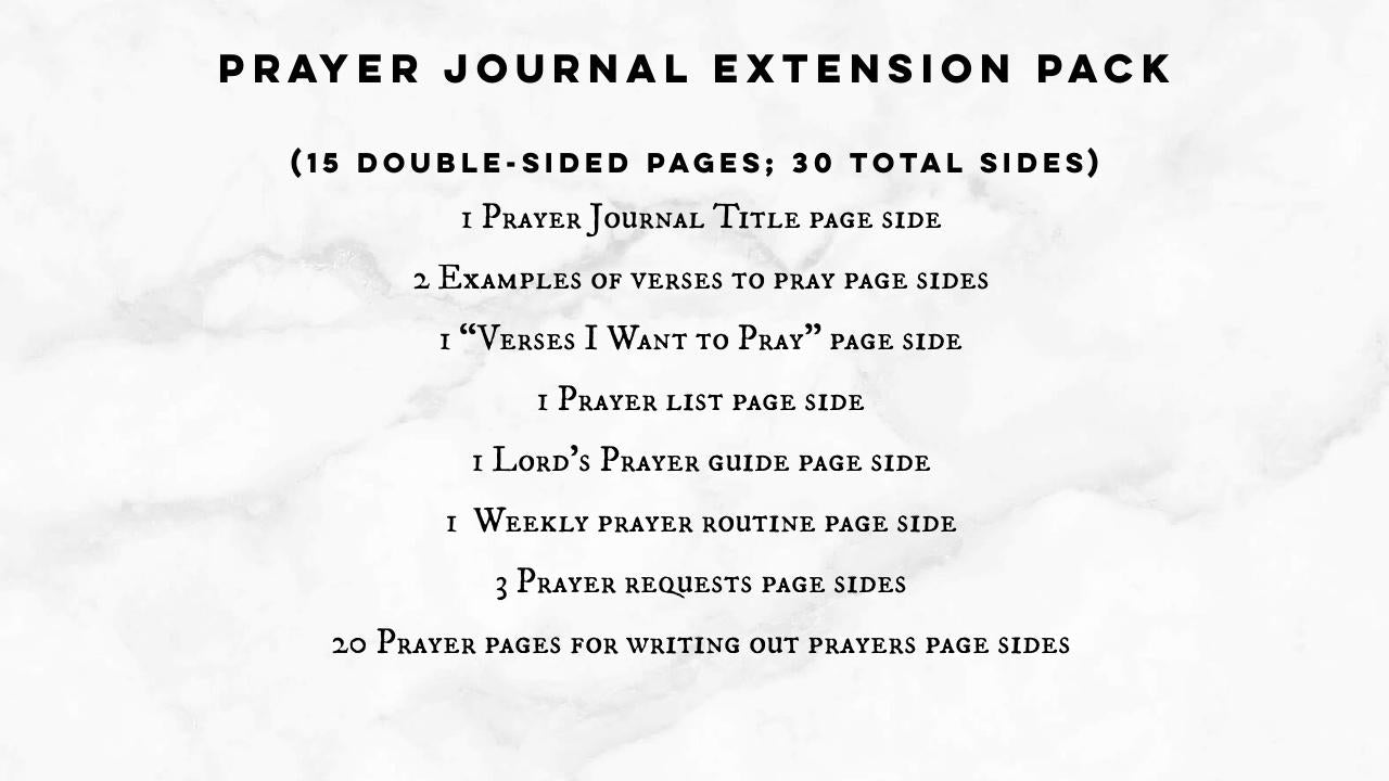 Prayer Journal Extension Pack, 15 Printed Pages, Classic Happy Planner, Prayer Requests, Bible Verses, Faith, Pre-punched, Disc, War Binder