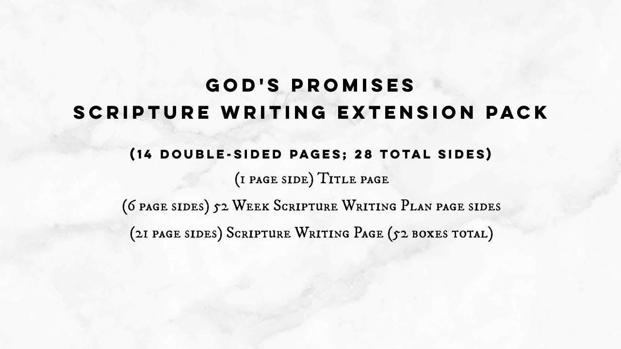 2026 Scripture Writing God's Promises Extension Pack, Faith Journal, 14 Printed Pages, Classic Happy Planner, Bible Study, War Binder