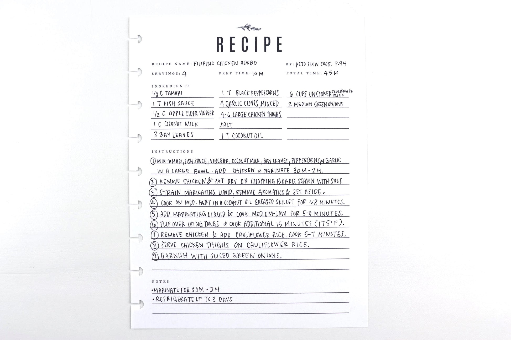 11 Short Recipe Pages, 22 Recipes, Recipe Journal, Meal Planner, Recipe Book, Cook Book Binder, Classic Happy Planner, Gift, Birthday, Wife