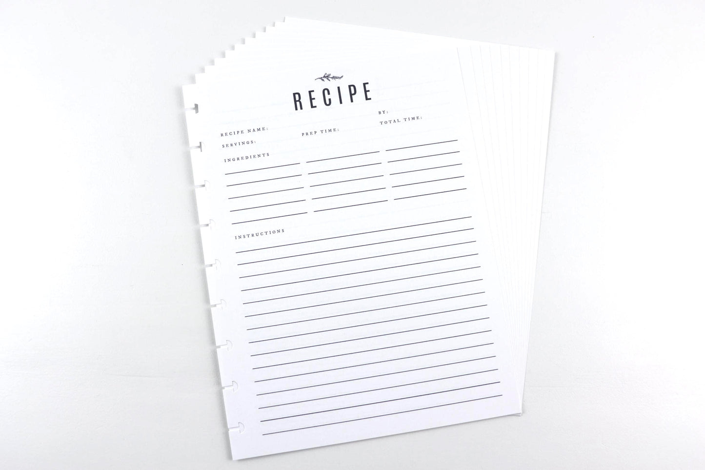 11 Long Recipe Pages, 11 Recipes, Recipe Journal, Meal Planner, Recipe Book, Cook Book Binder, Classic Happy Planner, Gift, Birthday, Wife