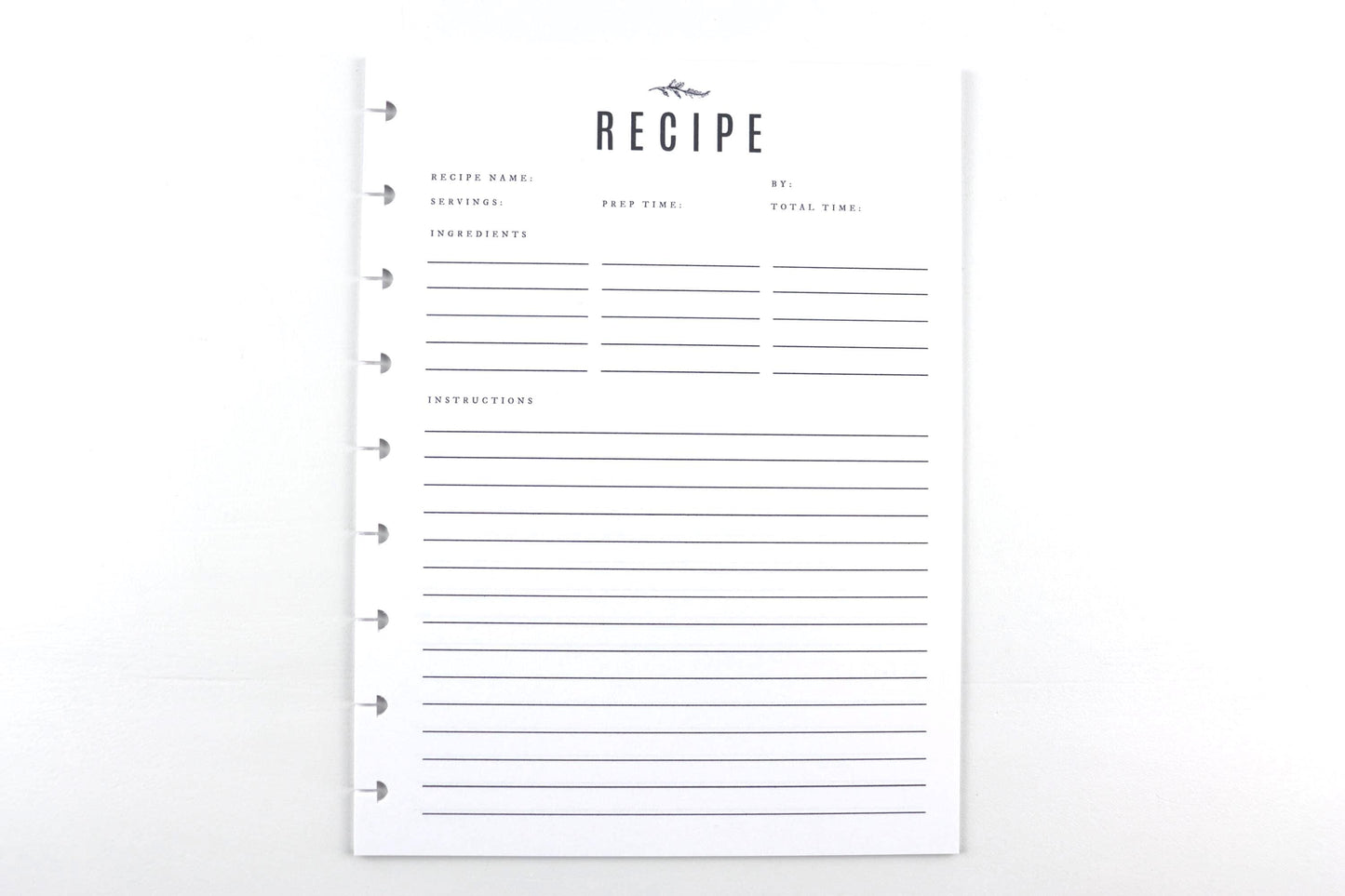 11 Long Recipe Pages, 11 Recipes, Recipe Journal, Meal Planner, Recipe Book, Cook Book Binder, Classic Happy Planner, Gift, Birthday, Wife