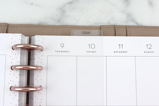 Planner Bookmark, Page Keeper, Blank Tab, Minimalist Discbound, Classic Size, Happy Planner, Disc bound, Frosted Top Tab Divider Labels