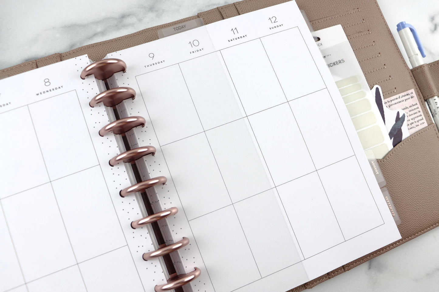 Planner Bookmark, Page Keeper, Blank Tab, Minimalist Discbound, Classic Size, Happy Planner, Disc bound, Frosted Top Tab Divider Labels