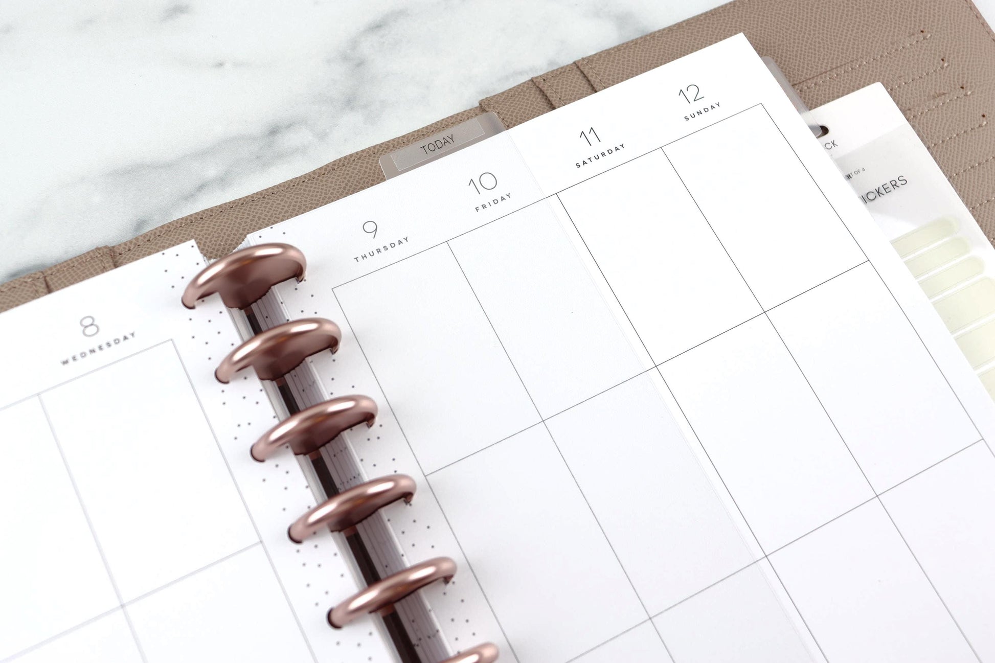Planner Bookmark, Page Keeper, Blank Tab, Minimalist Discbound, Classic Size, Happy Planner, Disc bound, Frosted Top Tab Divider Labels