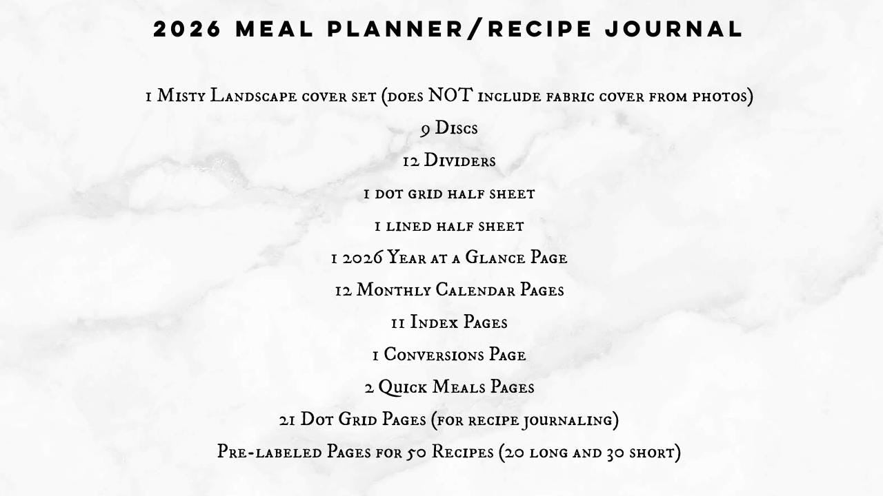 Recipe Journal, 2026 Meal Planner, 70 Pages, Recipe Book, Cook Book Binder, Classic Happy Planner, Mother's Day Gift, Birthday, Wife