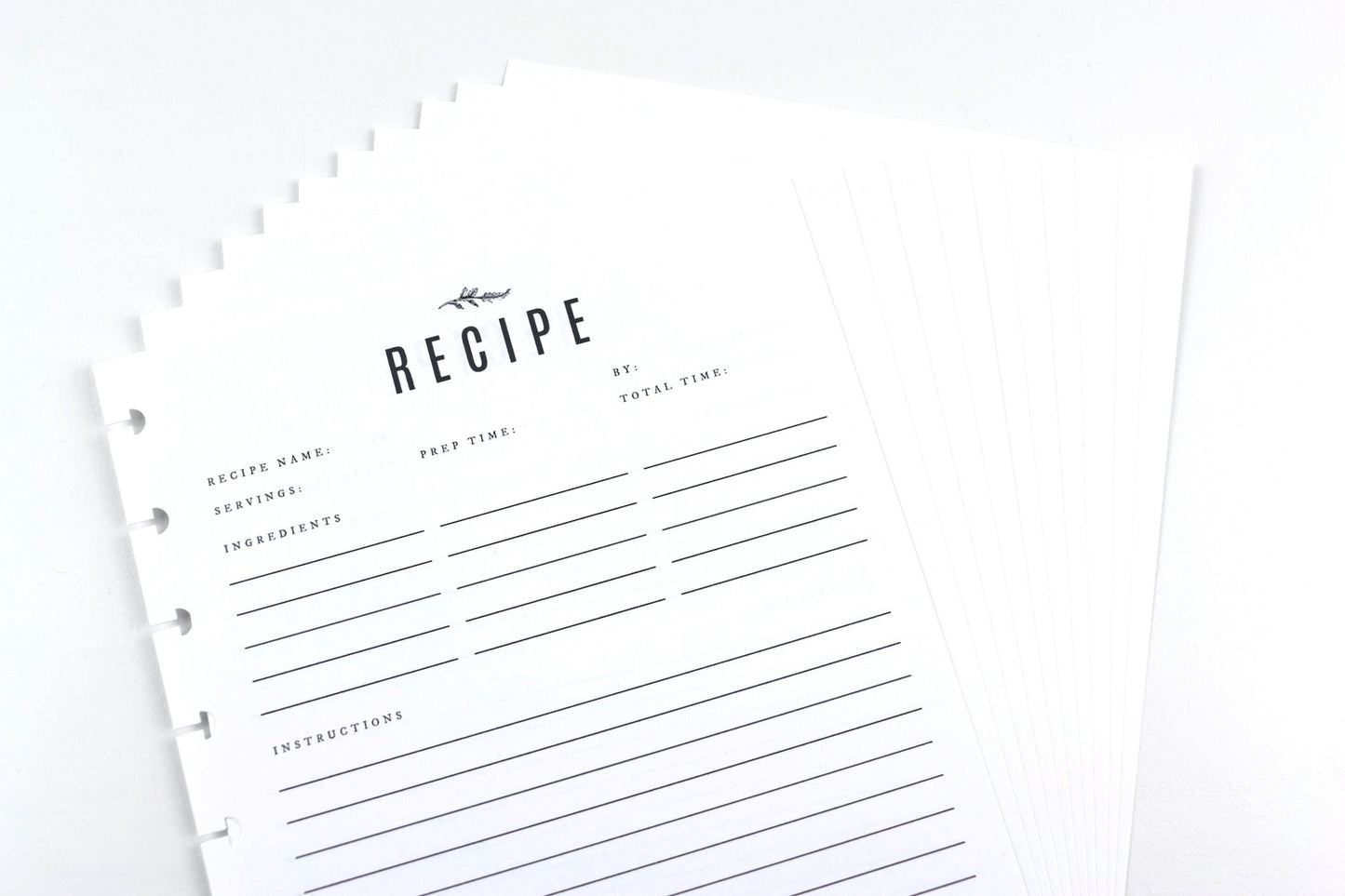 11 Short Recipe Pages, 22 Recipes, Recipe Journal, Meal Planner, Recipe Book, Cook Book Binder, Classic Happy Planner, Gift, Birthday, Wife