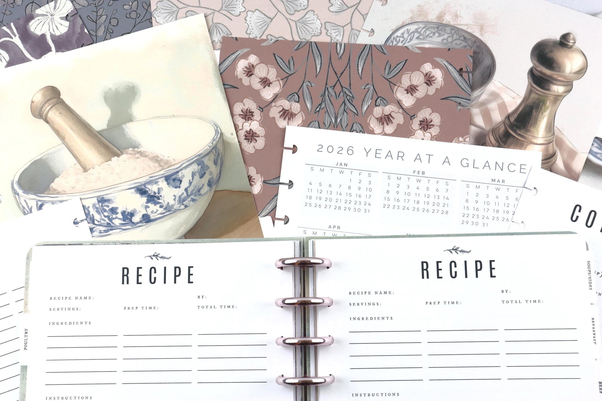 Recipe Journal, 2026 Meal Planner, 70 Pages, Recipe Book, Cook Book Binder, Classic Happy Planner, Mother's Day Gift, Birthday, Wife