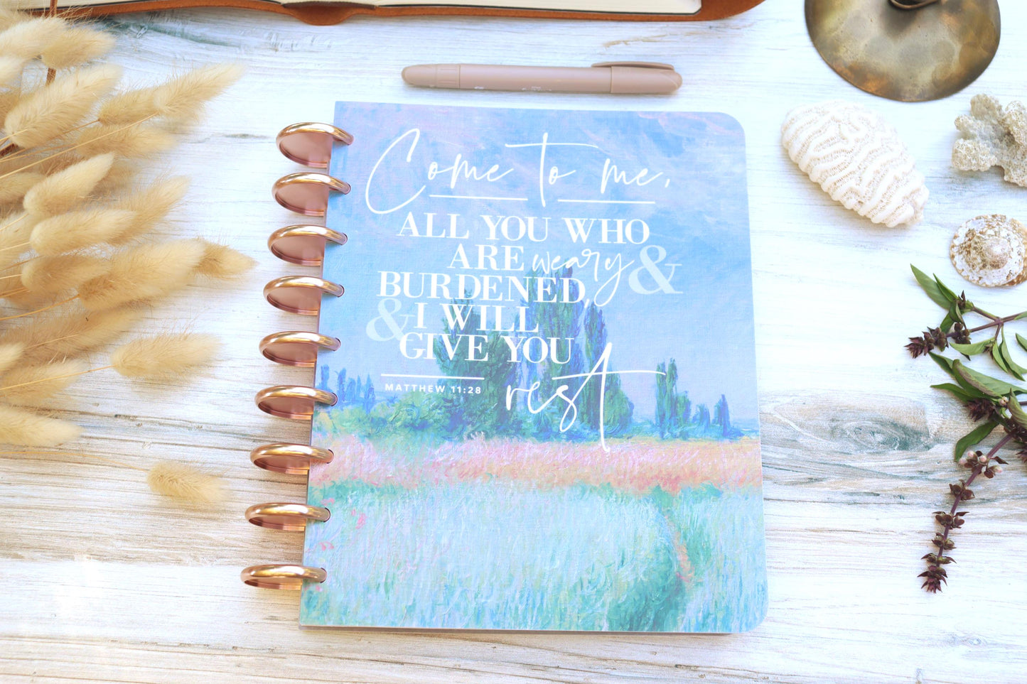 2027 Faith Planner (Matthew Design), Rose Gold, Copper, Gold, or Frosted Discs, Bible Study, Christian Planner, War Binder, Faith Journal
