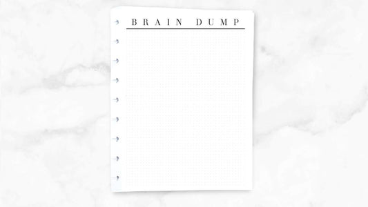 11 Brain Dump Pages, Double-sided, Classic Happy Planner, Dot Grid Pattern, Disc, Minimalist